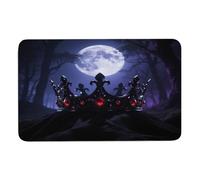 asbwuo Diatomaceous Earth Bath Mat Round Corners Obsidian Crown & Moonlight Printed Anti-Slip Bathroom Mat Rug for Shower Sink Bathtub Toilet 20x32 Inch