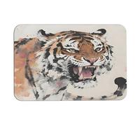 asbwuo Diatomaceous Earth Bath Mat Round Corners Tiger Portrait Printed Anti-Slip Bathroom Mat Rug for Shower Sink Bathtub Toilet 16x24 Inch
