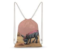 asbwuo Donkey Eats Sand Drawstring Backpack Sport Gym Bags Yoga Shopping Travel Casual Daypacks for Women Men