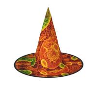 asbwuo Eukaryotic Cells Seen Through A Microscop Print Halloween Witches Hat Witch Costume Cosplay Wizard Hat Accessory