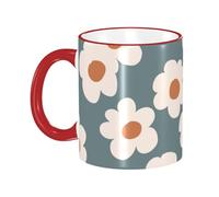 asbwuo Floral Doodle Boho Flowers Coffee Mug with Handle Tea Cup Mug Drinking Cups Ceramic Reusable Funny Novelty Coffee Mugs Travel Cup Drinkware Accessories for Home Office Cups Gifts 11oz