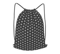 asbwuo Flower Of Life Sacred Geometry Outdoor Leisure Drawstring Backpack, Lightweight Waterproof Sports Bag For Men & Women - Gym, Yoga, Travel