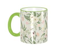 asbwuo Flowers Plant Peony Ferns Tulips Coffee Mug with Handle Tea Cup Mug Drinking Cups Ceramic Reusable Funny Novelty Coffee Mugs Travel Cup Drinkware Accessories for Home Office Cups Gifts 11oz