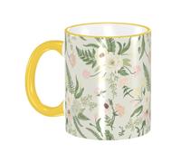 asbwuo Flowers Plant Peony Ferns Tulips Coffee Mug with Handle Tea Cup Mug Drinking Cups Ceramic Reusable Funny Novelty Coffee Mugs Travel Cup Drinkware Accessories for Home Office Cups Gifts 11oz