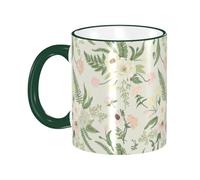 asbwuo Flowers Plant Peony Ferns Tulips Coffee Mug with Handle Tea Cup Mug Drinking Cups Ceramic Reusable Funny Novelty Coffee Mugs Travel Cup Drinkware Accessories for Home Office Cups Gifts 11oz