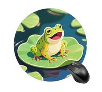 asbwuo Frog in The Pond Round Mouse Pad, Cute Non-Slip Rubber Base Desk Mat, Funny Small Mousepad for Office & Gaming, Decorative Computer Accessories for Home Office Desk 7.8 Inch