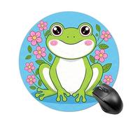 asbwuo Frog Round Mouse Pad, Cute Non-Slip Rubber Base Desk Mat, Funny Small Mousepad for Office & Gaming, Decorative Computer Accessories for Home Office Desk 7.8 Inch