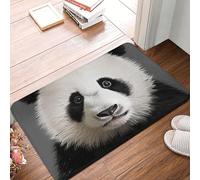 asbwuo Front Door Mat Indoor Outdoor Welcome Mat, Lovely Panda Bear Head Doormat EasyEntryway Mats Stain and Fade Resistant Entry Rug Absorbent Flannel Bath Mats 16 x 24 Inch