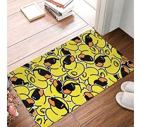 asbwuo Funny Cartoon Cute Little Yellow Duck Door Mat -Dirt Trapping Outdoor Welcome Mats Non-Slip Outdoor Indoor Entrance Low Profile Front Doormat (24x16in)
