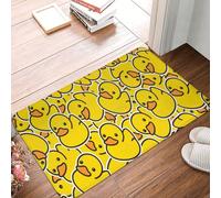 asbwuo Funny Cartoon Cute Little Yellow Duck Door Mat -Dirt Trapping Outdoor Welcome Mats Non-Slip Outdoor Indoor Entrance Low Profile Front Doormat (24x16in)