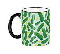asbwuo Funny Pickle Cucumbers Coffee Mug with Handle Tea Cup Mug Drinking Cups Ceramic Reusable Funny Novelty Coffee Mugs Travel Cup Drinkware Accessories for Home Office Cups Gifts 11oz