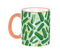 asbwuo Funny Pickle Cucumbers Coffee Mug with Handle Tea Cup Mug Drinking Cups Ceramic Reusable Funny Novelty Coffee Mugs Travel Cup Drinkware Accessories for Home Office Cups Gifts 11oz