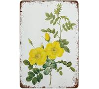 asbwuo Funny Vintage Tin Metal Sign Buttercup Yellow Print Botanical Print Botanical Flower Print Wall Print Poster Wall Art Home Print 12x8 Inch Suitable for Home and Kitchen Bar Cafe Wall Decor