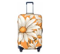 asbwuo Giant Daisies On Yellow Background Suitcase Cover, Protector for Travel Double-Sided Graphic Print Elastic Luggage Cover (for 18-21 Inch Luggage)