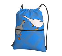 asbwuo gray goose Printed floral pocket gym bag zippered drawstring backpack suitable for travel