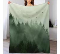asbwuo Green Nature Bird Throw Blanket, Soft Lightweight Cozy Warm Misty Flannel Blankets for Couch Bed Travel, 30"x40"