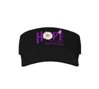 asbwuo Hope for a Cure Pancreatic Cancer Awareness Flower Sun Visor Hats Sport Wear Athletic Sun Visor Caps Adjustable Sun Protection Visors for Women Men