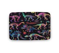 asbwuo Horror Animal Skeleton Bathroom Rug, Dinosaur Bone Bath Mat with Non Slip Backing, Soft Microfiber Floor Mat for Shower Sink Entryway, 16"x24"