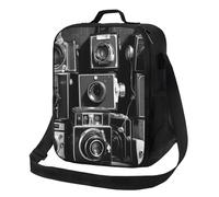 asbwuo Insulated Lunch Box for Men Women Reusable Lunch Bag Retro Cool Camera Collection Cooler Tote Bags for Work Picnic
