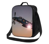 asbwuo Insulated Lunch Box for Men Women Reusable Lunch Bag World War Aircraft Airplane Cooler Tote Bags for Work Picnic