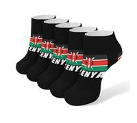 asbwuo Kenyan Flag Kenya Ankle Socks 5 Pairs Casual Low Cut Short Socks Athletic Crew Sock