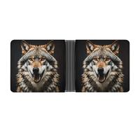 asbwuo Leather Wallet Slim Durable Credit Card Holder Personalized Hungry Like A Wolf Printing Wallet for Men & Women Perfect for Work Travel