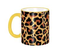 asbwuo Leopard Pattern Print Coffee Mug with Handle Tea Cup Mug Drinking Cups Ceramic Reusable Funny Novelty Coffee Mugs Travel Cup Drinkware Accessories for Home Office Cups Gifts 11oz