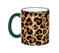 asbwuo Leopard Pattern Print Coffee Mug with Handle Tea Cup Mug Drinking Cups Ceramic Reusable Funny Novelty Coffee Mugs Travel Cup Drinkware Accessories for Home Office Cups Gifts 11oz