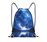 asbwuo Lightning Strikes Drawstring Backpack, Lightweight And Suitable For Fitness, Sports,With Shoulder Straps