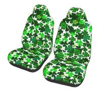 asbwuo Luck O' The Irish Shamrocks Car Seat Covers 2-Piece Set Bucket-Style Front Seat Protectors for Cars, Trucks, Suvs Breathable Fabric, Easy Installation