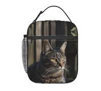 asbwuo Lunch Bag Cat Lying on The Fence Lunch Box for Women Insulated Lunch Bag Lunch Tote Bags Large Insulated Cooler Bags