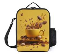 asbwuo Lunch Bag for Men Women Reusable Insulated Lunchbox Coffee Beans in Cup Lunch Tote Bag for Work Picnic