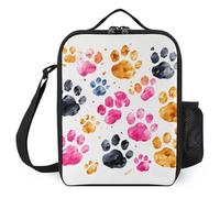 asbwuo Lunch Bag for Men Women Reusable Insulated Lunchbox Colorful Dog Paws_78655708 Lunch Tote Bag for Work Picnic