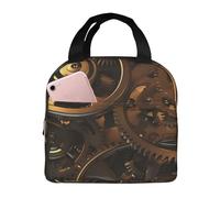 asbwuo Lunch Bag for Men Women Reusable Insulated Lunchbox Cool Steampunk Gears Lunch Tote Bag for Work Picnic