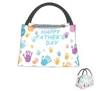 asbwuo Lunch Bag for Men Women Reusable Insulated Lunchbox Hand and Happy Fathers Day Lunch Tote Bag for Work Picnic