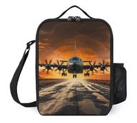 asbwuo Lunch Bag for Men Women Reusable Insulated Lunchbox Military Plane Landing on Airforce Runways Lunch Tote Bag for Work Picnic