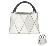 asbwuo Lunch Bag for Men Women Reusable Insulated Lunchbox Profile Geometric Ivory Gold Lunch Tote Bag for Work Picnic