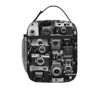 asbwuo Lunch Bag for Men Women Reusable Insulated Lunchbox Retro Cool Camera Lunch Tote Bag for Work Picnic