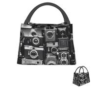 asbwuo Lunch Bag for Men Women Reusable Insulated Lunchbox Retro Cool Camera Lunch Tote Bag for Work Picnic