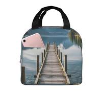 asbwuo Lunch Bag for Men Women Reusable Insulated Lunchbox Wood Jetty and Calm Lake Lunch Tote Bag for Work Picnic