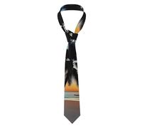 asbwuo Men's Necktie Beach Golden Sunset Picture for Business, Daily Life, Work, Birthday, Wedding, Party, Banquet - Soft, Comfortable, Durable, Easy Care (57X3.1 inch)