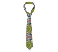 asbwuo Men's Necktie Family of Four Littl Picture for Business, Daily Life, Work, Birthday, Wedding, Party, Banquet - Soft, Comfortable, Durable, Easy Care (57X3.1 inch)
