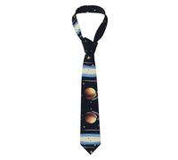 asbwuo Men's Necktie The Solar Family Picture for Business, Daily Life, Work, Birthday, Wedding, Party, Banquet - Soft, Comfortable, Durable, Easy Care (57X3.1 inch)