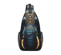 asbwuo Men's single shoulder crossbody bag Eerie Elephant printed crossbody bag thickened shoulder strap suitable for daily outings