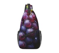 asbwuo Men's single shoulder crossbody bag Fresh Grapes printed crossbody bag thickened shoulder strap suitable for daily outings