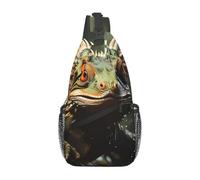 asbwuo Men's single shoulder crossbody bag Spiny lizards printed crossbody bag thickened shoulder strap suitable for daily outings