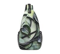 asbwuo Men's single shoulder crossbody bag vine curl printed crossbody bag thickened shoulder strap suitable for daily outings