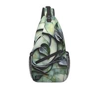 asbwuo Men's single shoulder crossbody bag vine curl printed crossbody bag thickened shoulder strap suitable for daily outings