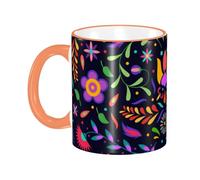 asbwuo Mexican Talavera Floral Coffee Mug with Handle Tea Cup Mug Drinking Cups Ceramic Reusable Funny Novelty Coffee Mugs Travel Cup Drinkware Accessories for Home Office Cups Gifts 11oz