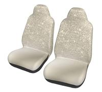 asbwuo Modern Pearl Glitter Ivory Ombre Gradient Metallic Car Seat Covers 2-Piece Set Bucket-Style Front Seat Protectors for Cars, Trucks, Suvs Breathable Fabric, Easy Installation